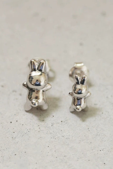 S925 不對稱兔子耳耳環和耳夾 B4497
