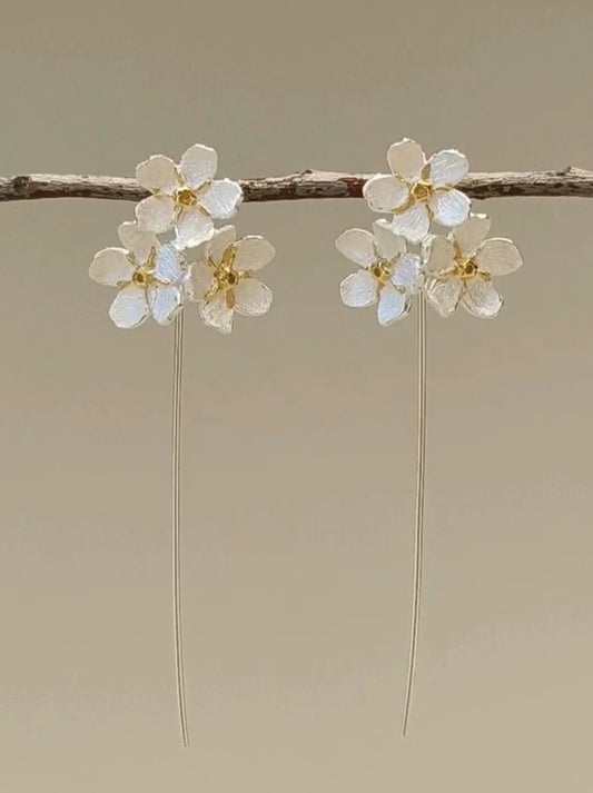 S925 Star Flower Earrings B2887