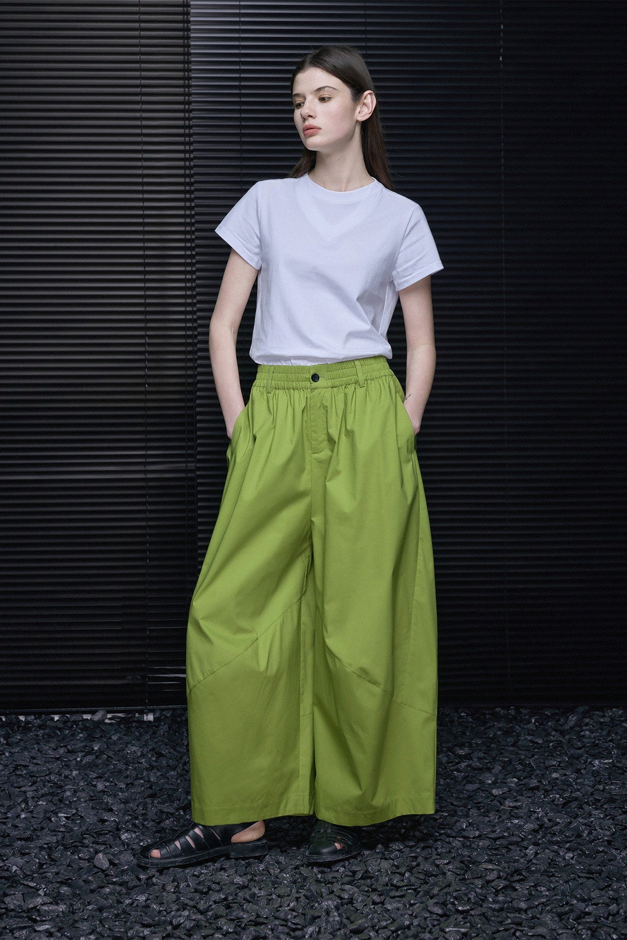 ピュアコットンワイドランタンパンツ　B4732