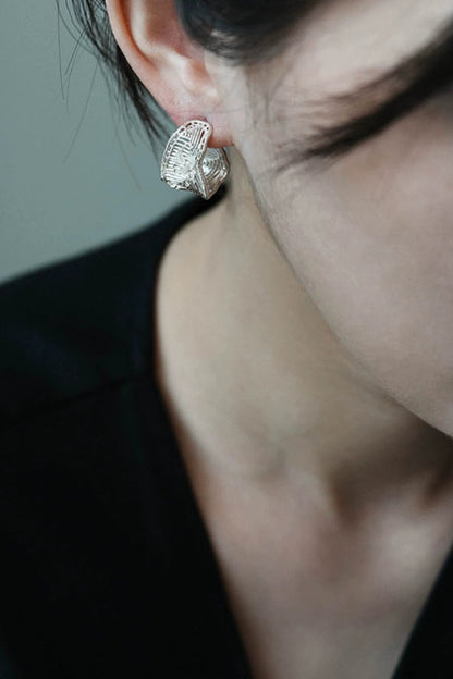 S925ヴィンテージクチナシファイバーハイエンドニッチピアス　B4146