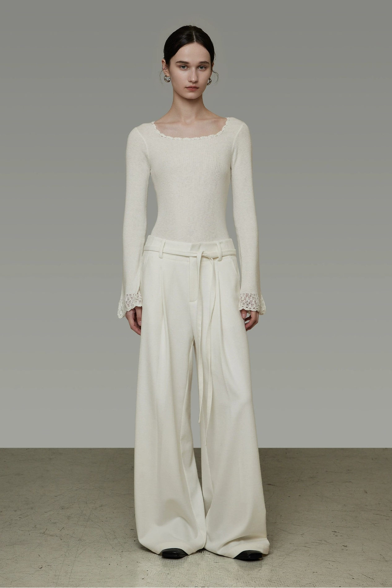 ルーズフィットスリミングワイドパンツ　B4506