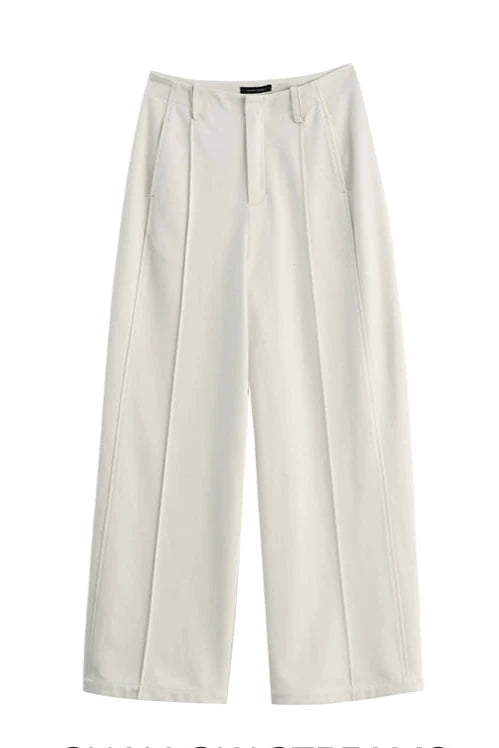 加厚羊毛白色直筒褲 B3544