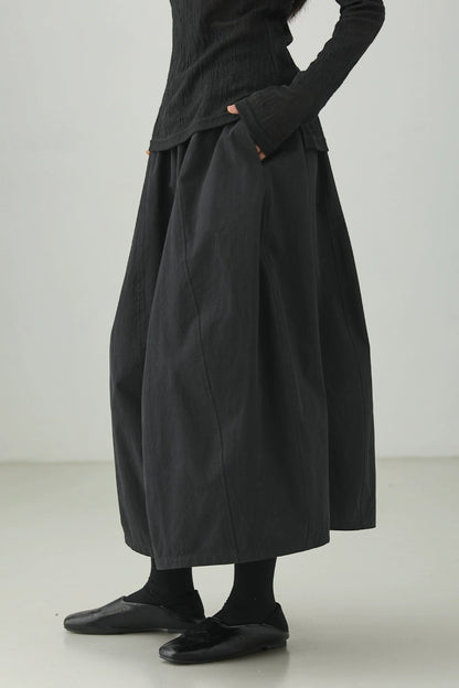 Black High-End Flower Bud Skirt B4273