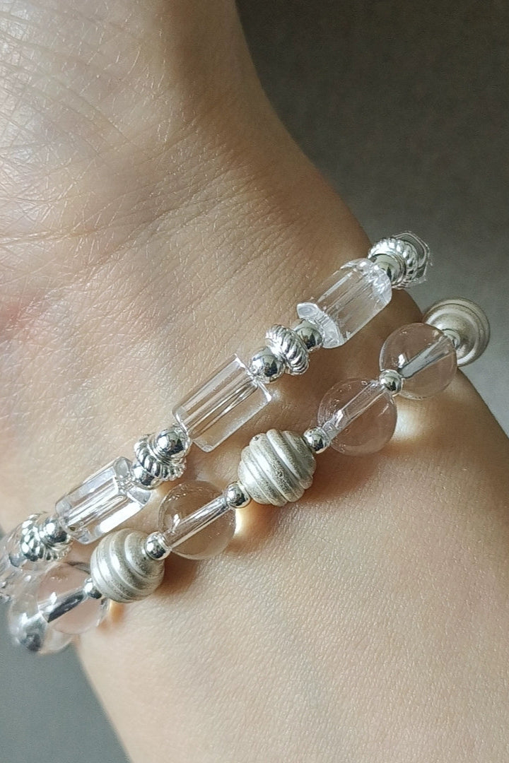 S925アイスホワイトクリスタルレトロブレスレット　B4001