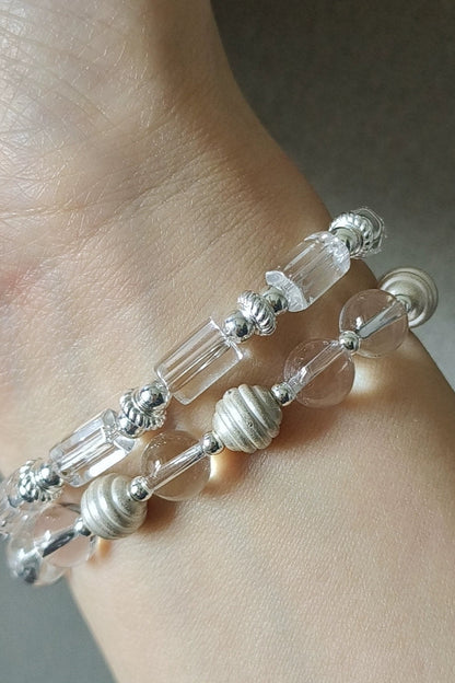 S925アイスホワイトクリスタルレトロブレスレット　B4001