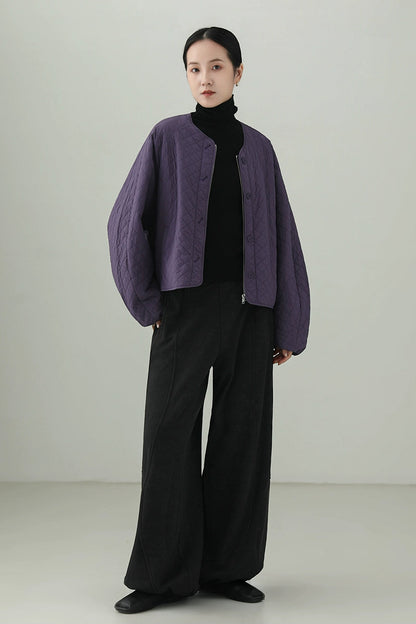 ウールキルティングショートコート　B4532