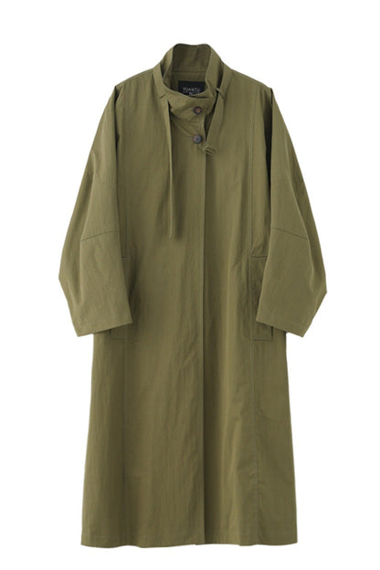 Cotton nylon washed trench coat B4654