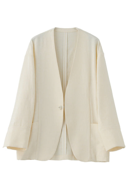 Minimalist Jacquard V-Neck Jacket B4659