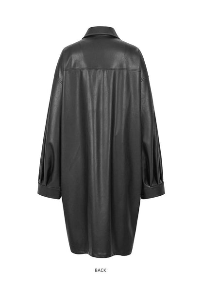 PU Triangle Sleeve Trench Coat B4646