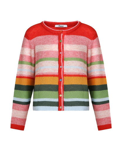 Niche Rainbow Stripe Cardigan B4405