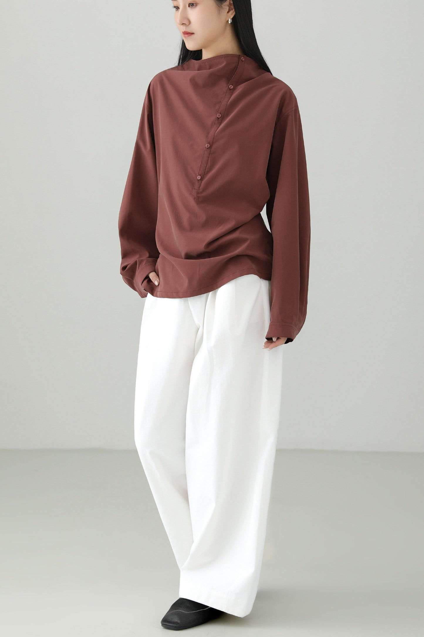 White Straight Wide Versatile Pants B4655