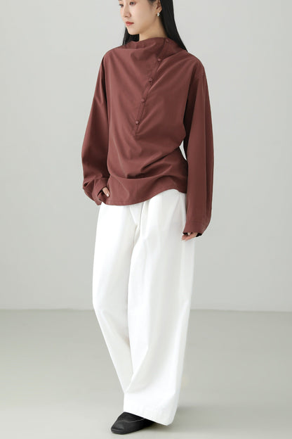 White Straight Wide Versatile Pants B4655