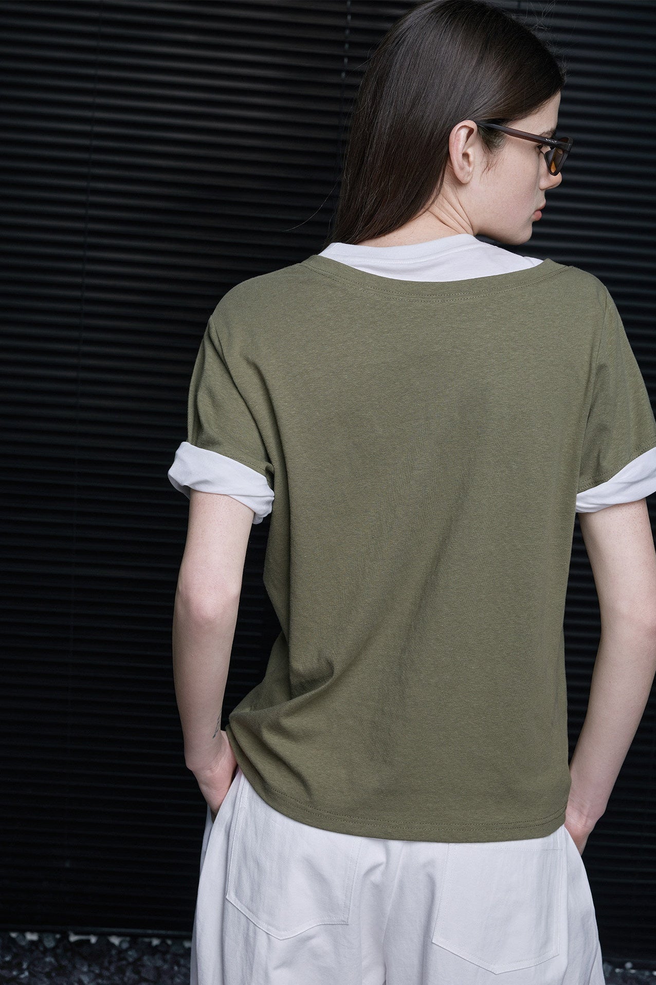 Fake Two-Piece Short-Sleeve T-Shirt B4854