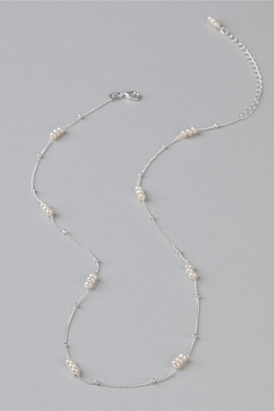 S925スペースドミニパールネックレス　B4518