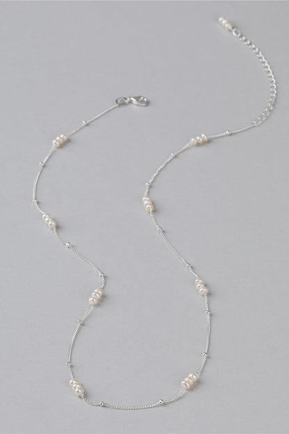 S925スペースドミニパールネックレス　B4518