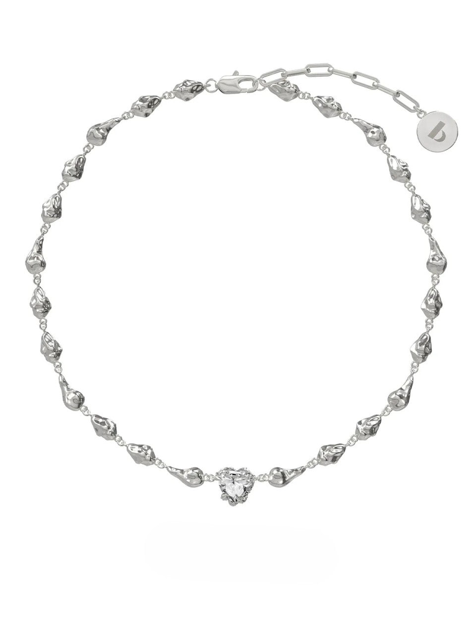 Lava metal gemstone choker necklace B2521
