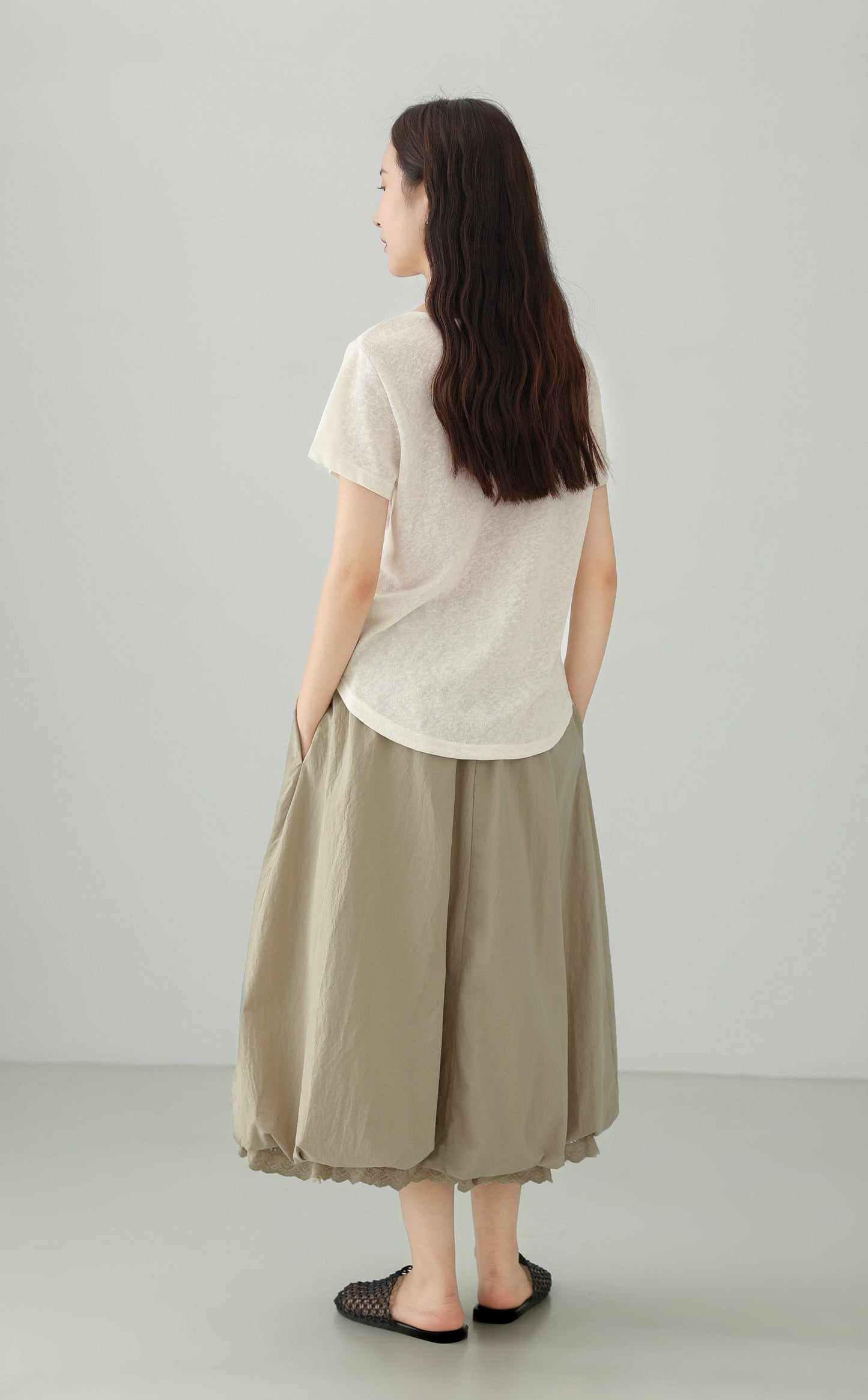 VネックアイスタッチワイドTシャツ　B4850