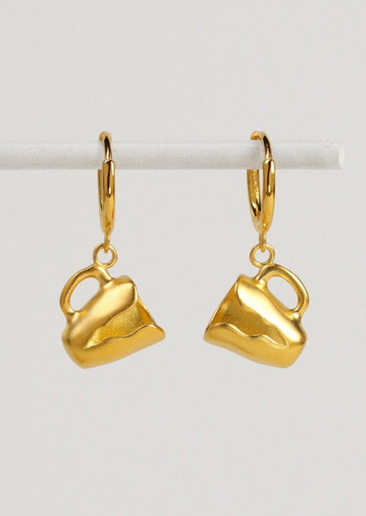 S925 Unique Happy Cup Earrings B3160