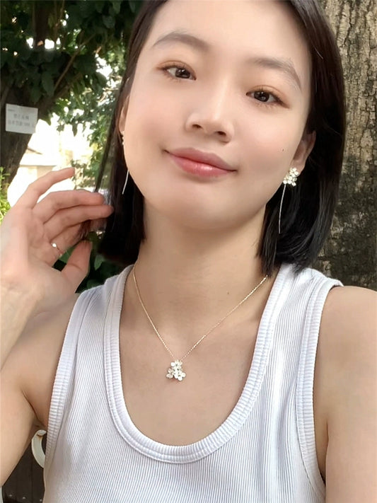 S925スターフラワーネックレス　B2886