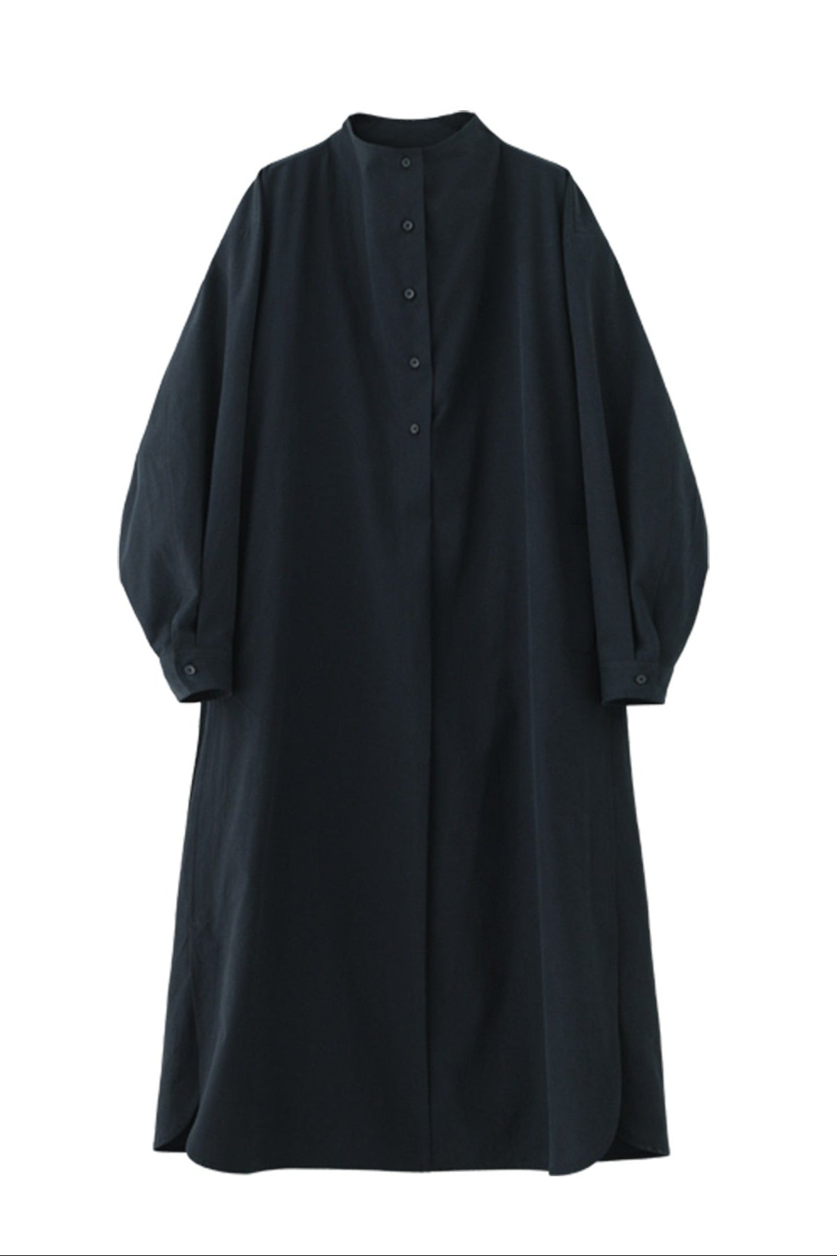 Red Tencel Blend Stand Collar Dress B4663