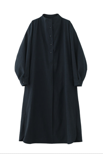 Red Tencel Blend Stand Collar Dress B4663