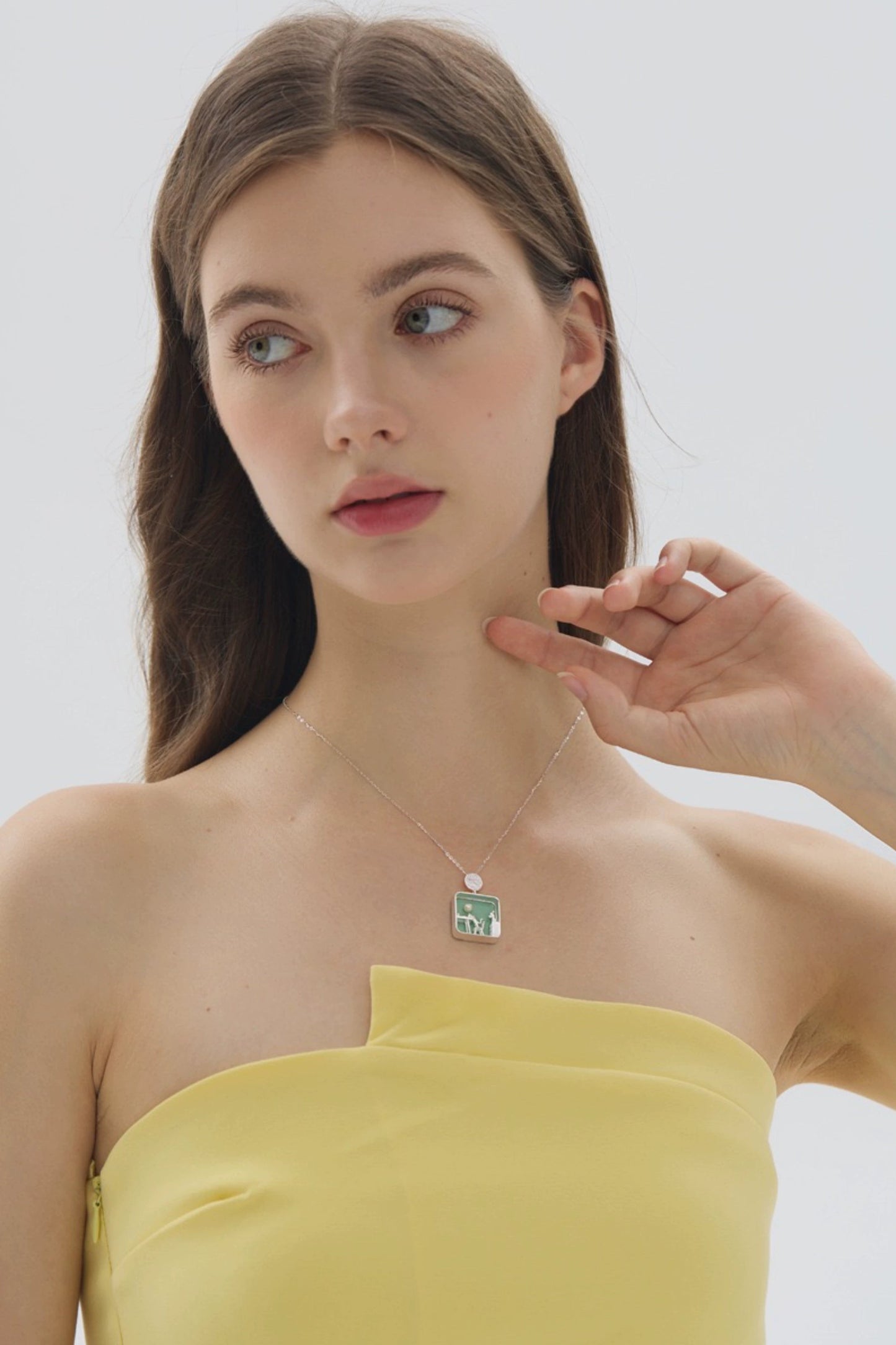 S925 微型場景家貓吊墜項鍊 B4201