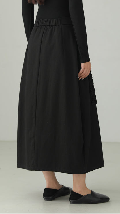 Tencel Cotton Frill Edge Bubble Skirt B4724