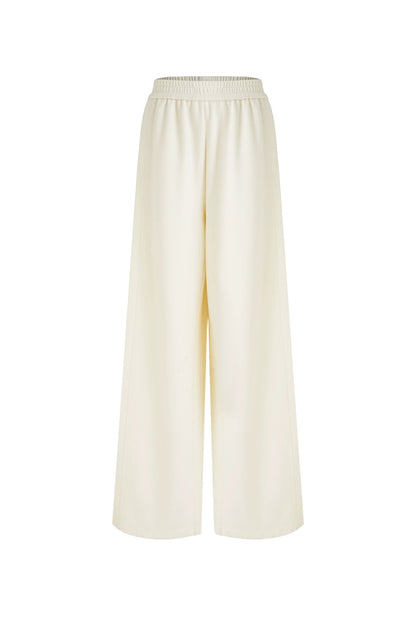Elastic waist versatile wide pants B4487