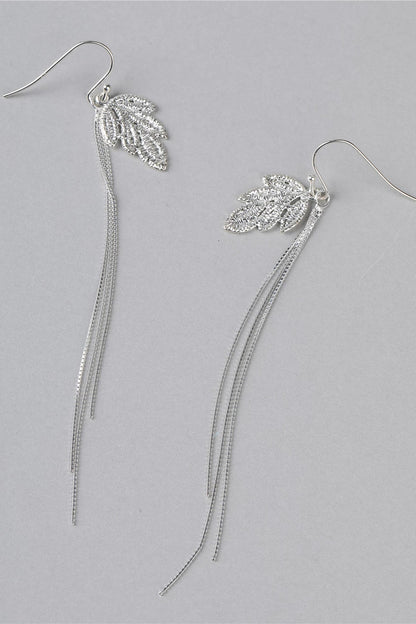 S925レースリーフタッセルピアス　B4564