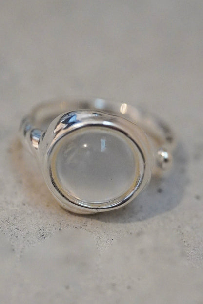 S925 青金石開口戒指和白水晶開口戒指 B4231