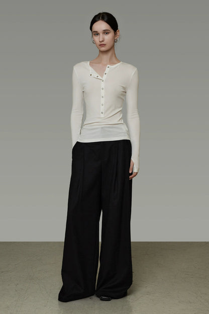 半開襟修身T卹 B4504