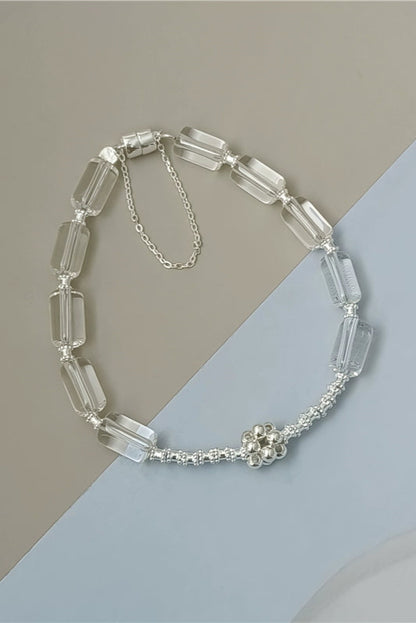 S925珠+巴西白水晶手鍊B4208