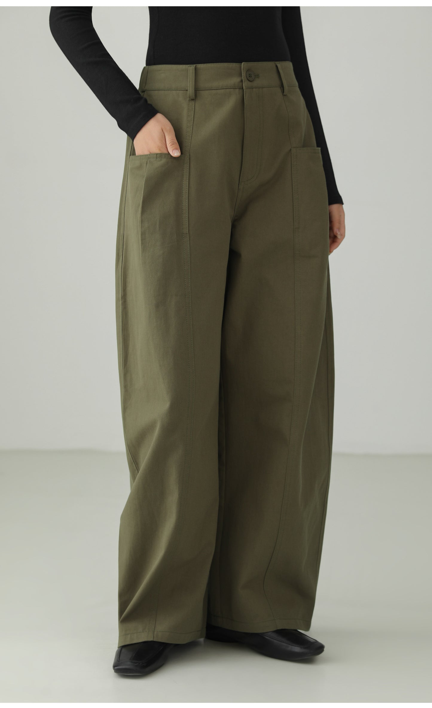 High-end Cotton Minimal Straight Pants B4726