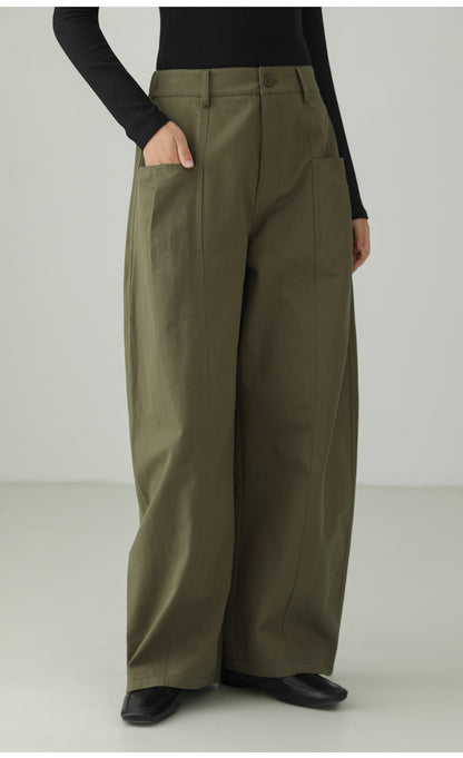 High-end Cotton Minimal Straight Pants B4726