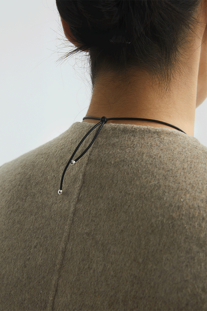 ブラックアゲートペンダントロングネックレス　B4244