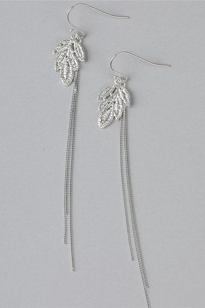 S925レースリーフタッセルピアス　B4564