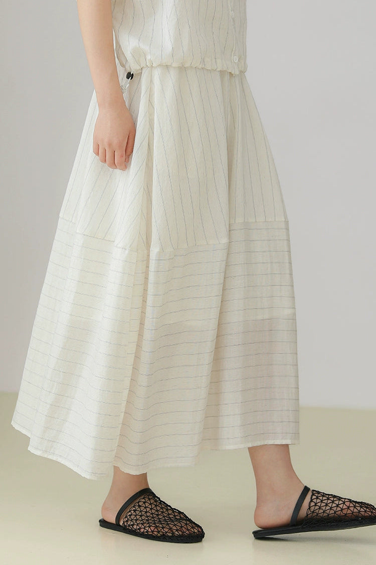 Irregular Striped Bud Skirt B3966