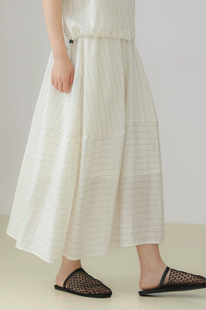 Irregular Striped Bud Skirt B3966