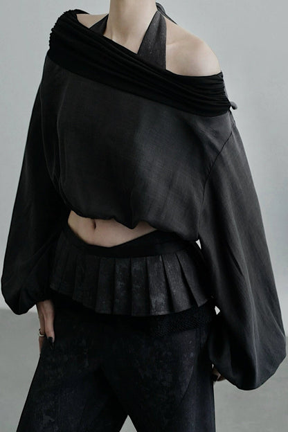 ワンラインカラー長袖シャツ　B4252