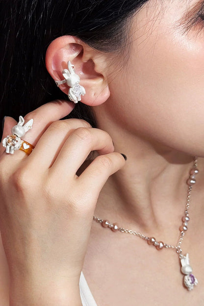 S925バニーナチュラルパールネックレス　B3976