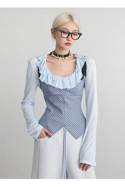 Bandeau suspenders with check straps B4652