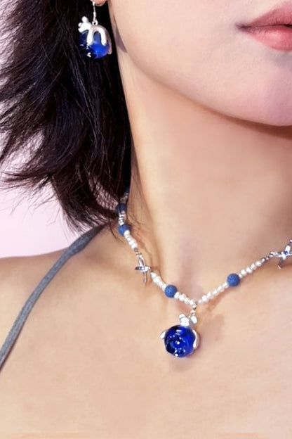 S925 Blueberry Cute Bear Earrings (Single) B3936