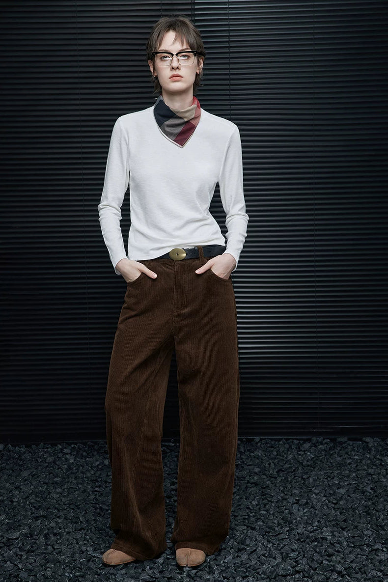 ホワイトシンプル長袖Ｔシャツ　B4575