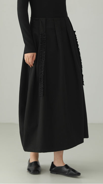 Tencel Cotton Frill Edge Bubble Skirt B4724