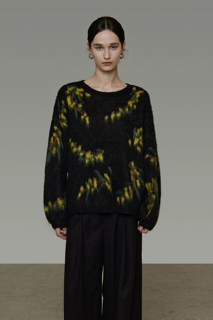 Retro tie-dye loose sweater B4503