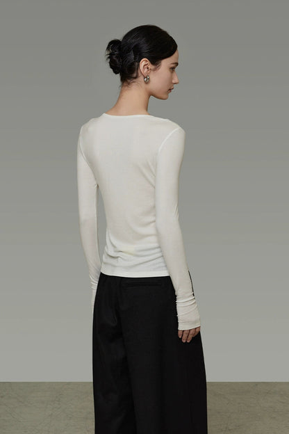 半開襟修身T卹 B4504