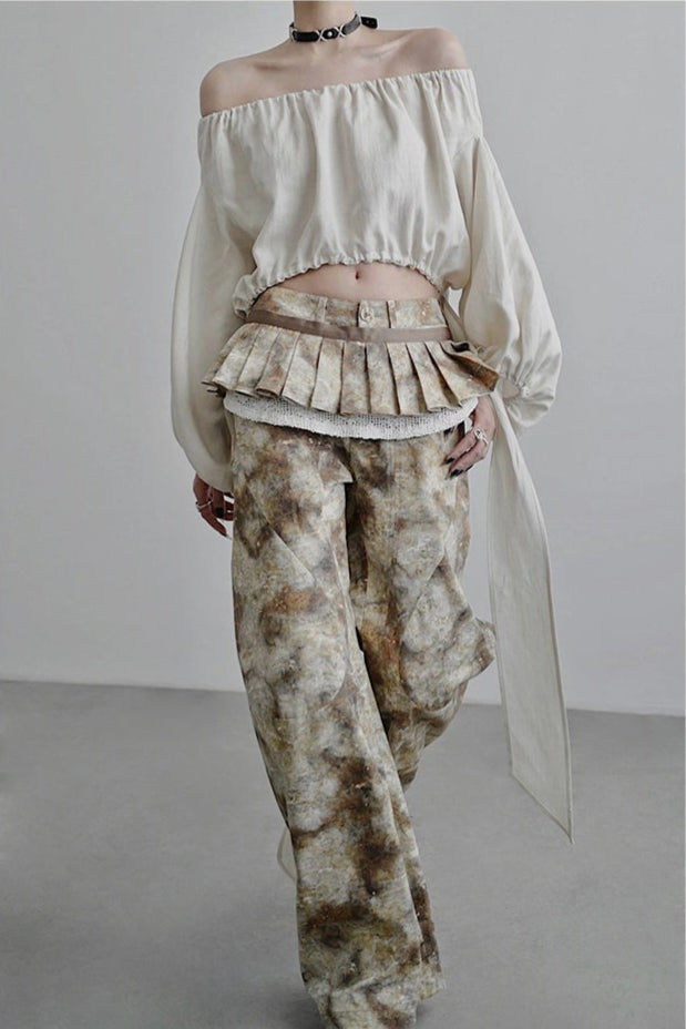 ワンラインカラー長袖シャツ　B4252