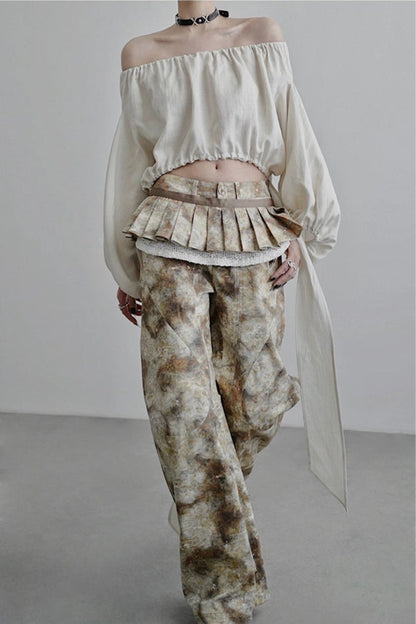 ワンラインカラー長袖シャツ　B4252