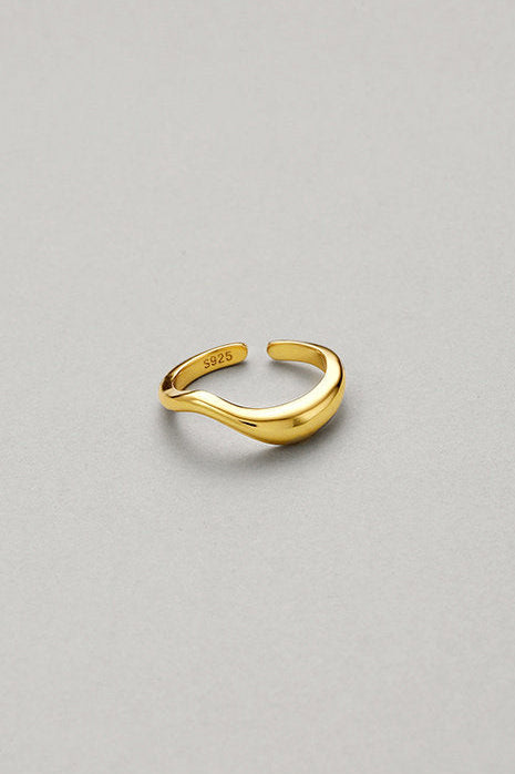 S925シンプルフレンチオープンリング　B4721