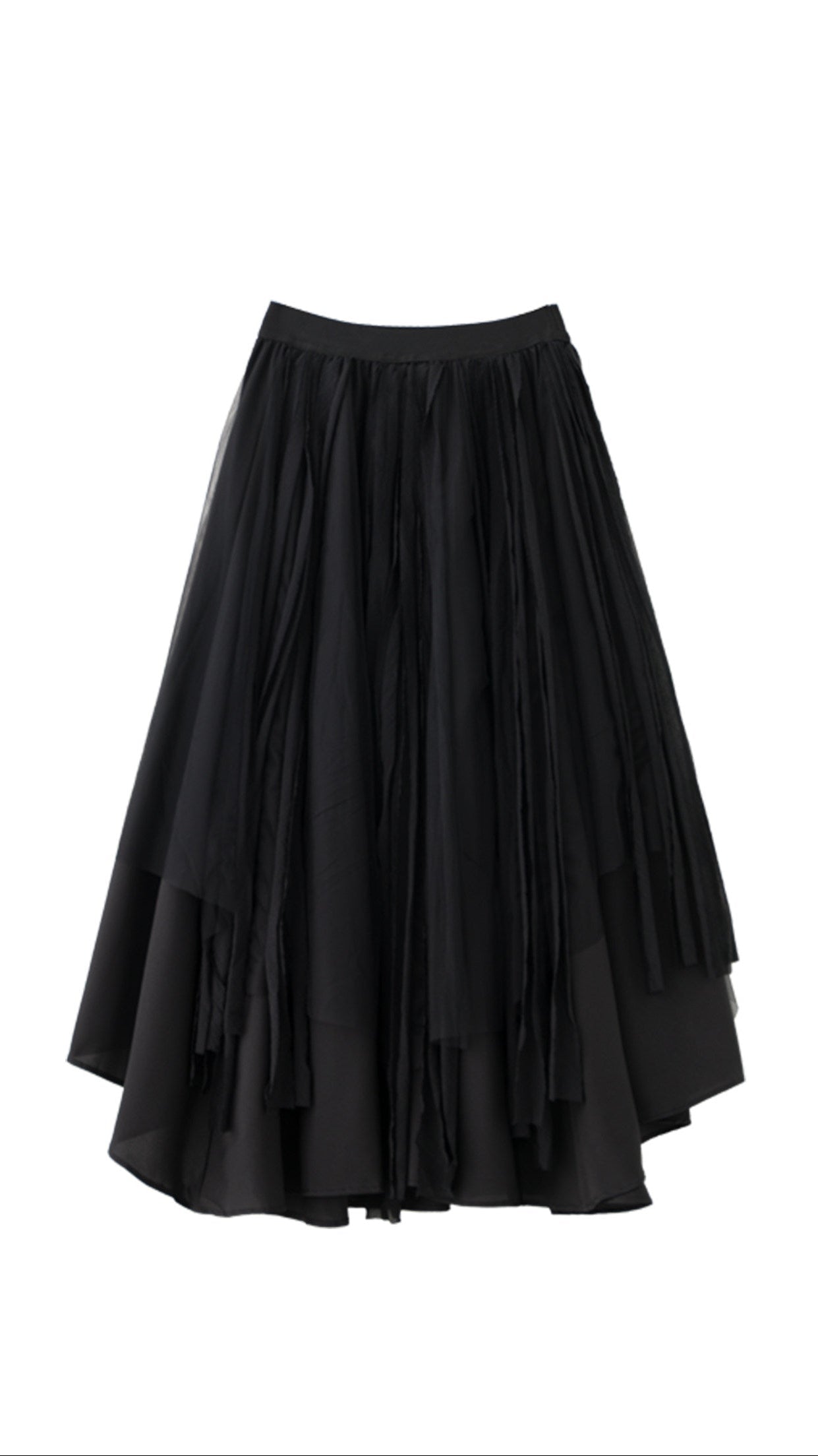Black Hepburn Irregular Tulle Skirt B4731